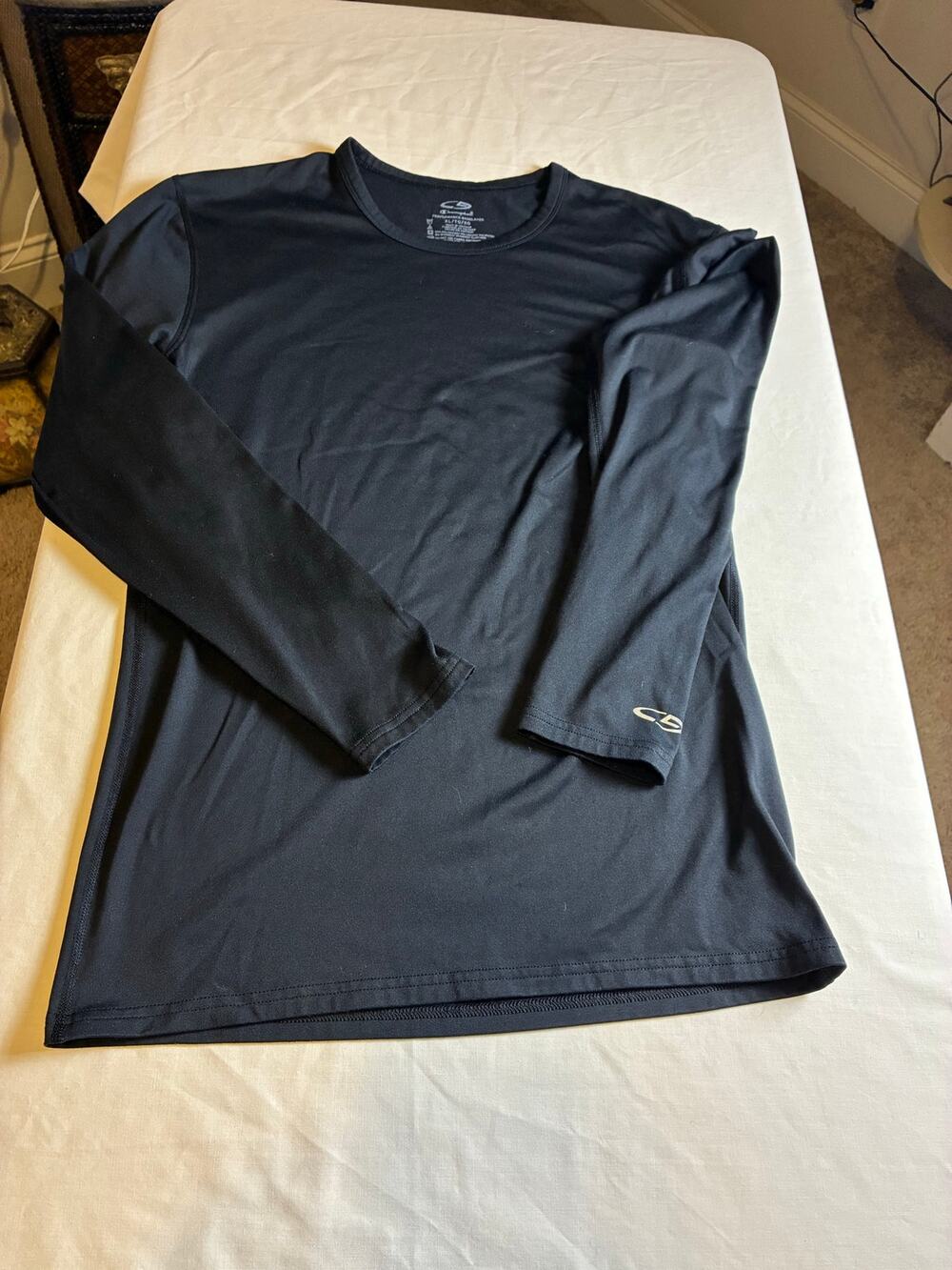 Champion Performance Baselayer Shirt XL Black Long Sleeve Compression Athletic
